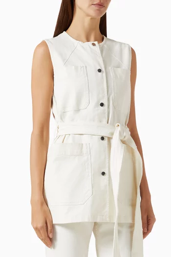 Balan Belted Top in Denim