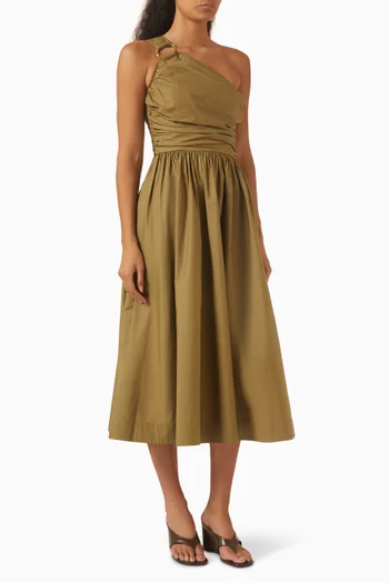 Ros One-shoulder Dress in Cotton-poplin