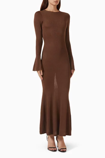 Open-back Knitted Maxi Dress