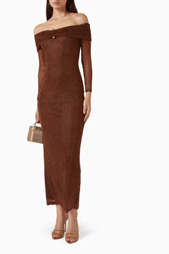 Rhinestone-embellished Dress in Mesh