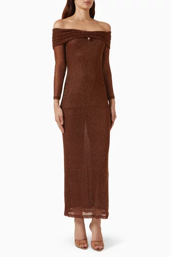 Rhinestone-embellished Dress in Mesh