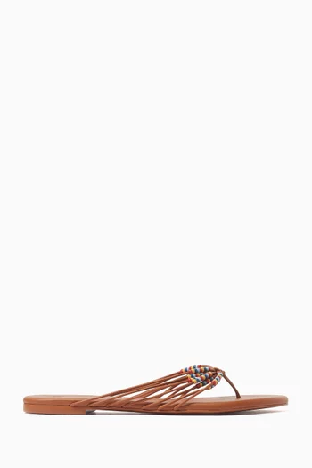 Jessica Flip-Flop Sandals in Leather