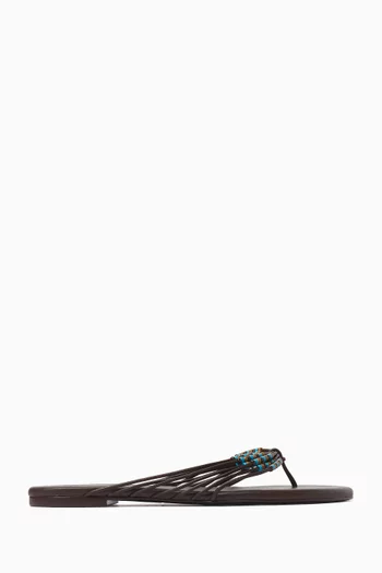 Jessica Flip-Flop Sandals in Leather