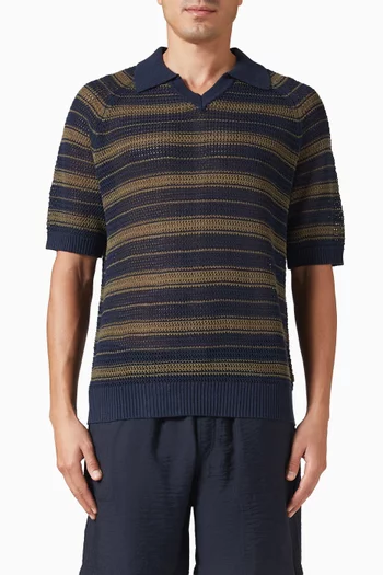 Cale V-neck Polo Sweater in Knit