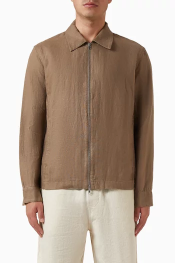 Alban Two-way Zipper Hybrid Jacket in Linen