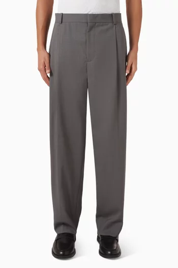 Pleated Wide-leg Pants in Wool