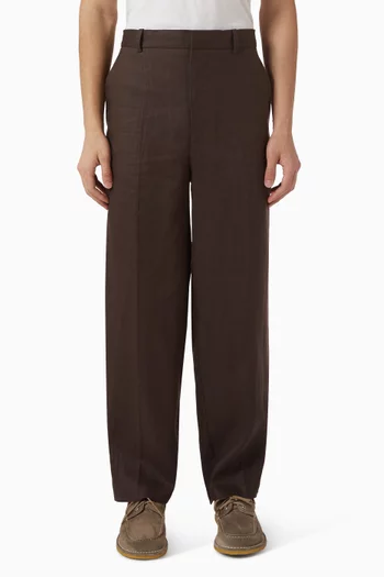 Relaxed-fit Tapered Pants in Linen