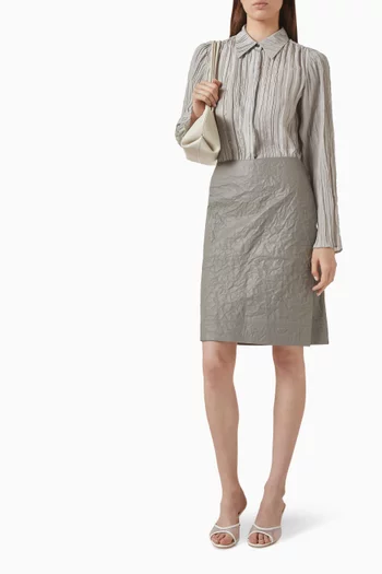 Rounded Shirt in Textured Silk