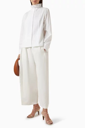 Pintucked Top in Cotton