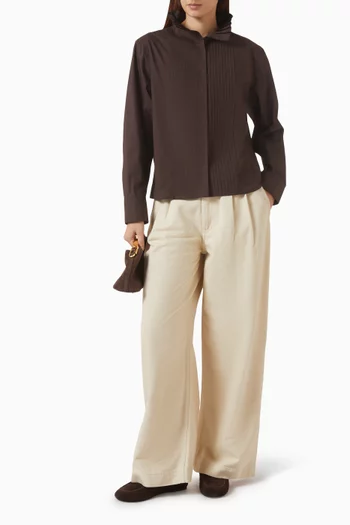 Pintucked Top in Cotton