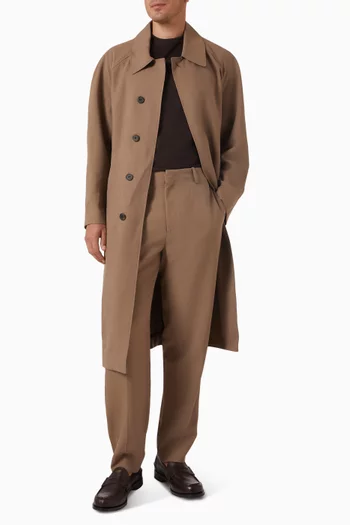 Fluid Car Coat in Twill