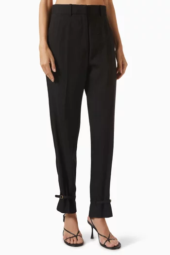 Straight-leg Pants in Linen-blend
