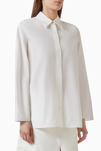 Rounded Shirt in Cotton-silk