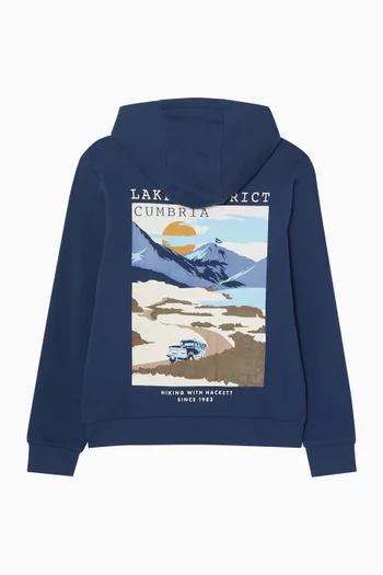 Mountain Graphic Zip Hoodie in Cotton