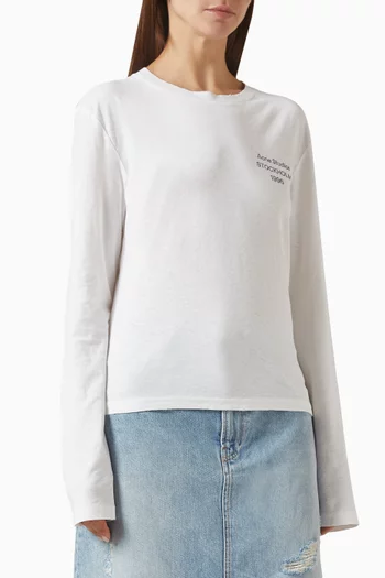 Distressed Logo T-shirt in Cotton-blend