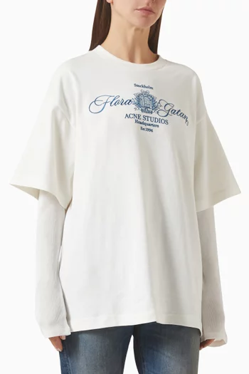 Embroidered T-shirt in Cotton