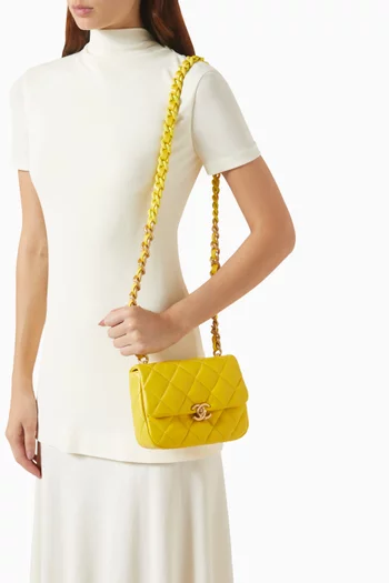 Unused Mini Candy Chain Quilted Flap Bag