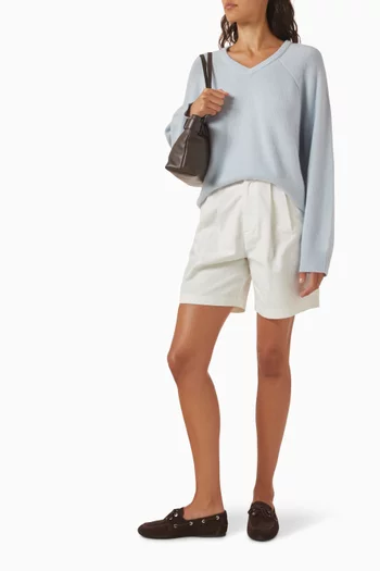 Oversized V-neck Sweater in Cashmere