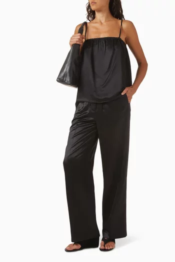 Elastic-waist Pants in Silk