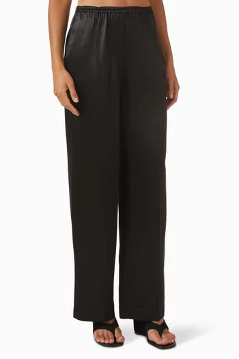 Elastic-waist Pants in Silk
