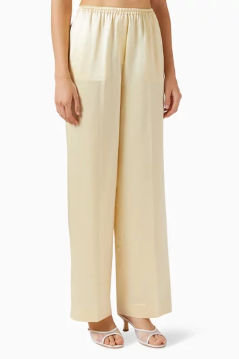 Elastic-waist Pants in Silk