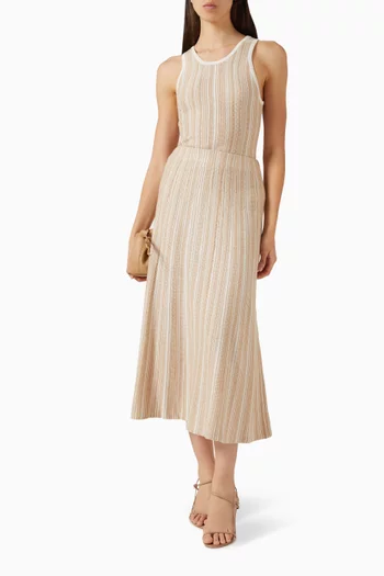 Textured Striped Top in Silk Blend