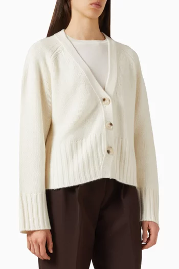 V-neck Cardigan in Cashmere