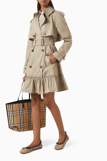 Tillydrine Short Trench Coat in Cotton Gabardine