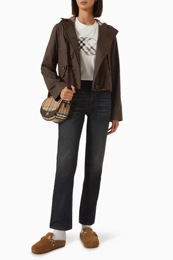 Crop Tropical Parka in Gabardine
