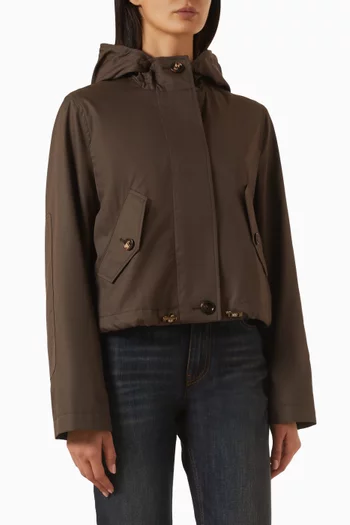 Crop Tropical Parka in Gabardine