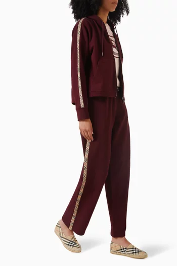 Check Trim Sweatpants in Cotton