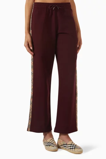 Check Trim Sweatpants in Cotton
