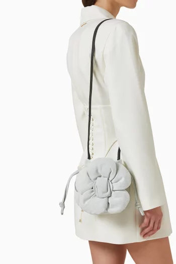 The Daisy Drawstring Mini Bag in Denim