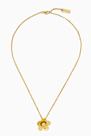 MINI DAISY PENDANT NECKLACE IN GOLD WITH LOBSTER CLASP CLOSURE WITH EXTENDER CHAIN FOR ADJUSTABILITY:GOLD:One Size|220049035