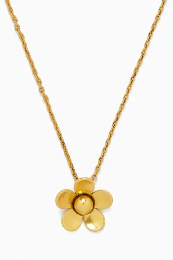 MINI DAISY PENDANT NECKLACE IN GOLD WITH LOBSTER CLASP CLOSURE WITH EXTENDER CHAIN FOR ADJUSTABILITY:GOLD:One Size|220049035
