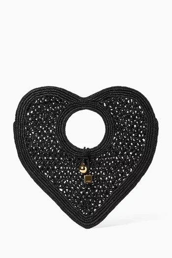 The Spiaggia Coeur Bag in Raffia