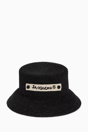Plage Bucket Hat in Raffia