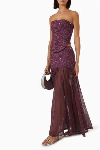 Folkora Embellished Bodice Top