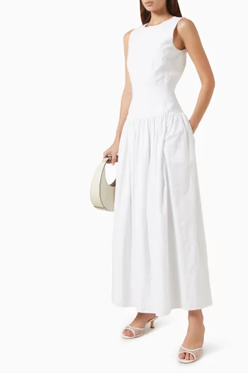 Ama Flared Maxi Dress in Cotton