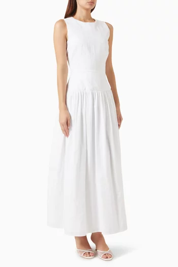 Ama Flared Maxi Dress in Cotton