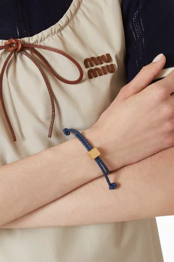 Logo-dice Bracelet in Leather