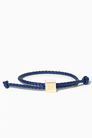 Logo-dice Bracelet in Leather