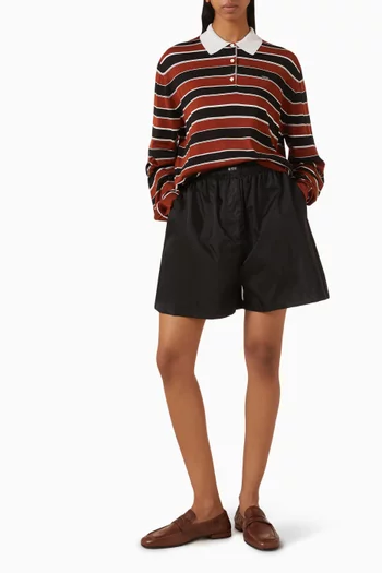 Striped Polo Shirt in Silk