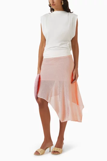 La Jupe Voile Asymmetric Draped Skirt in Viscose