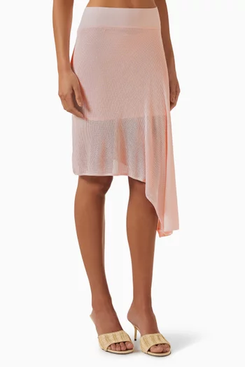La Jupe Voile Asymmetric Draped Skirt in Viscose