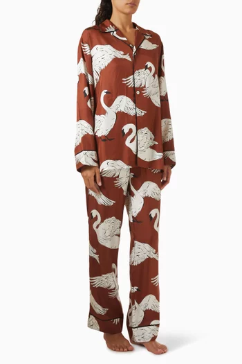 Yves Pyjama Set in Silk Twill