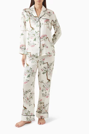 Lila Pyjama Set in Silk Satin