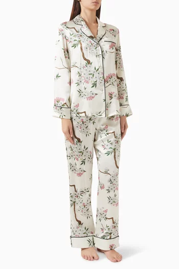 Lila Pyjama Set in Silk Satin