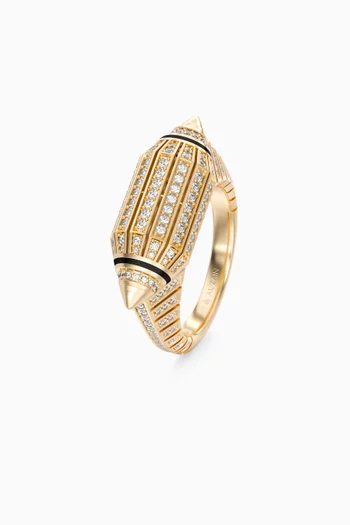 Al Merriyah Diamond Ring in 18kt Yellow Gold