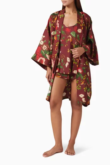 Mimi Floral Robe in Silk-twill